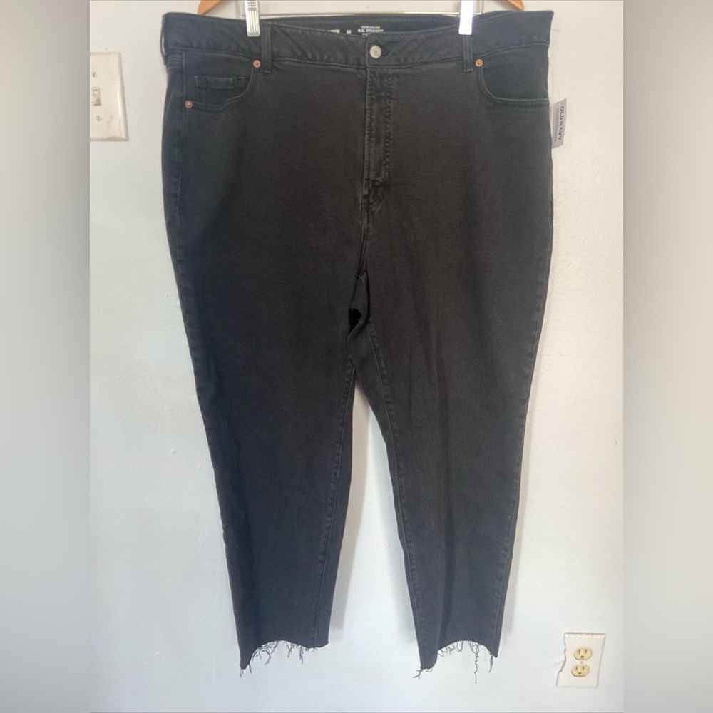 Old Navy Jeans‎ Curvy O.G Straight High Rise Frayed Hem Denim Size 22